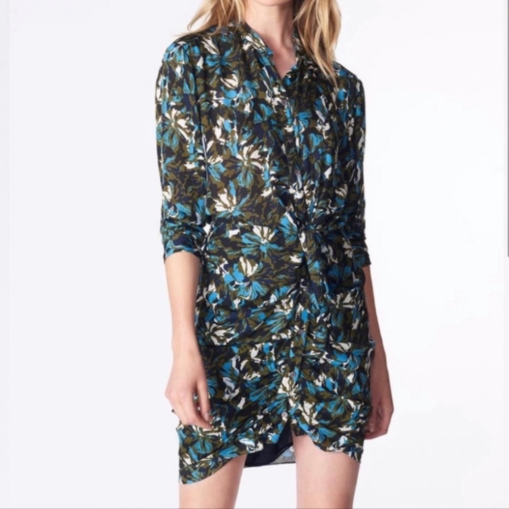Veronica Beard 100% Silk Blue/Green Dress - Size 2